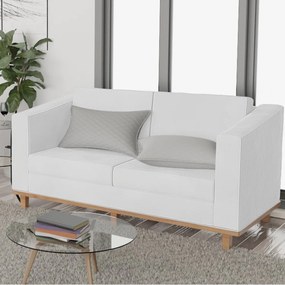 Sofá 2 Lugares Europa Suede Branco ADJ Decor