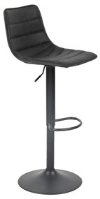 Banqueta Decorativa Travis PU com Regulagem de Altura Base Disco c/Apoio Para os Pés Preto G56 - Gran Belo