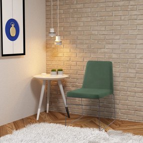 Kit 5 Cadeiras Decorativa Sala de Jantar Anne Linho Verde G17 - Gran Belo