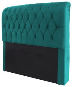 Cabeceira Marina para Cama Box Queen 1,60 m Estofada Suede Azul Tiffany