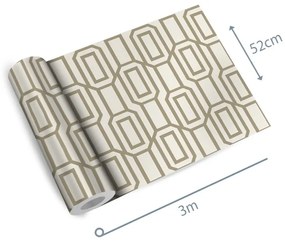 Papel de parede adesivo geométrico marrom e nude