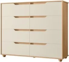 Cômoda Para Quarto 8 Gavetas 136cm Doble Flex Off/Freijó - Albatroz