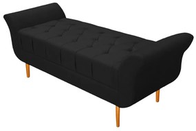 Recamier Estofado Ari 90 cm Solteiro Suede Preto - ADJ Decor