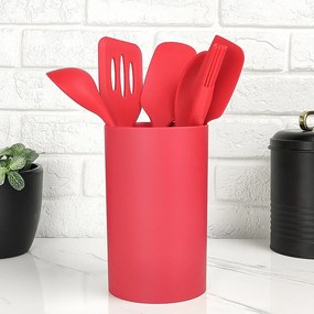 Cj. de 6 Utensílios de Silicone - Vermelho