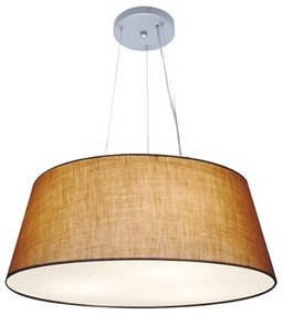 Lustre Pendente Cone Md-4072 Cúpula em Tecido 30/80x65cm Palha - Bivolt