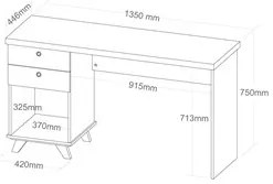 Mesa Para Computador Escrivaninha 2 Gavetas Sky Olmo/Branco - Artany