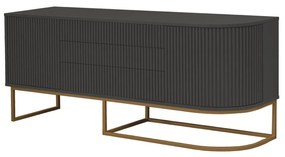 Aparador Miami - Cinza Imperador c/ Detalhes Dourado Soleil Kleiner
