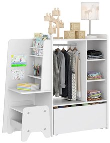 Closet Guarda Roupa Infantil Mimo Com Banquinho - Branco