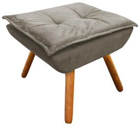 Puff Banqueta Decorativo Pé Palito Opala Suede D03 - D'Rossi - Marrom Rato