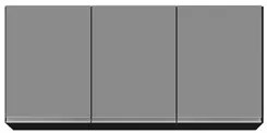 Armário Aéreo de Cozinha 120cm 3 Portas Virgínia Preto/Cinza - Lumil