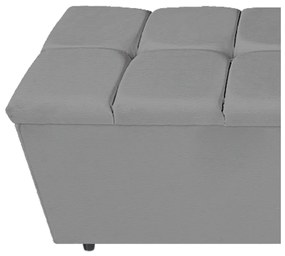Calçadeira Estofada Manchester 140 cm Casal Corano Cinza - ADJ Decor
