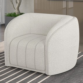 Kit 2 Poltronas Decorativas Sala de Estar Adam Boucle Branco G45 - Gran Belo