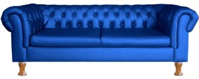 Sofá Chesterfield Recamier Divã Sofia Courino Azul Royal