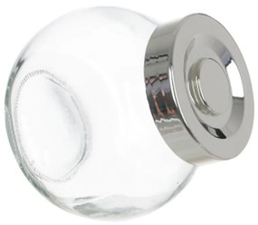 Kit 3 Porta Temperos em Vidro com Tampa Metálica Prata 170ml - D'Rossi
