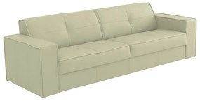 Sofá 2 Lugares Sala de Estar Pés Madeira Laus 158 cm Couro Off White G43 - Gran Belo