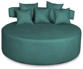 Sofá Chaise Eva Redondo 02 Lugares Suede Azul Tiffany