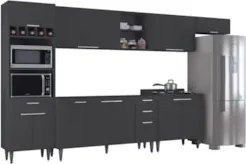 Armário de Cozinha CP06 Para Pia 150cm Pérola Z34 Preto     - Mpozenat