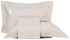 Jogo de Cama Altenburg Bordado em Cetim 300 Fios Cerclê - Bege e Branco - Queen  Bege e Branco - Queen