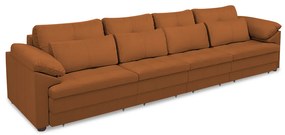 Sofá Retrátil Manual Sala de Estar Nolan Bipartido 339cm Conforto Premium em Couro Terracota G58 - Gran Belo