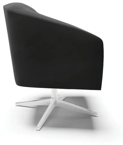 Poltrona Decorativa Giratória Cromada Stella Veludo D03 - D'Rossi - Preto