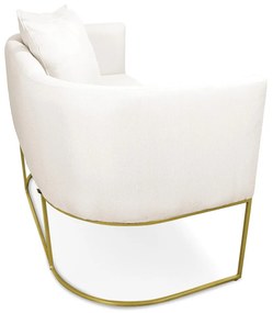 Namoradeira Paola 02 Lugares Linho Base Metálica Dourado D03 - D'Rossi  - A27 Areia