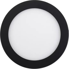 Plafon Led De Sobrepor Redondo Preto 12w 6000k Moldura