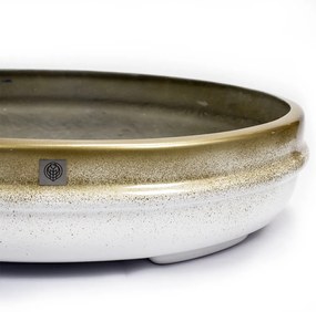 Vaso Bacia Decorativo Osaka Branco Gold Vietnamit G 16 Cm B02 - D'Rossi