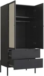 Guarda Roupa Solteiro 80cm Com 2 Portas Arlo Nero Preto A10 - Mpozenat