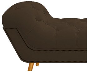 Calçadeira Estofada Veneza 140 cm Casal Suede Marrom - ADJ Decor