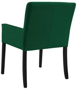 Poltrona Decorativa Sala de Estar Pés Preto Vicenza Veludo Verde G15 - Gran Belo