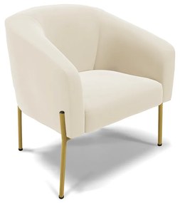 Namoradeira e 2 Poltronas Pé de Ferro Dourado Stella Veludo D03 - D'Rossi - Bege