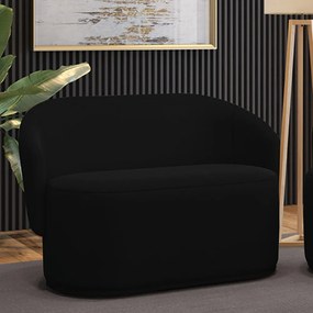 Sofá 2 Lugares Namoradeira Orgânica para Sala Malu Suede M11 - D'Rossi - Preto
