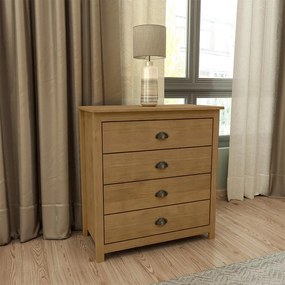 Cômoda Decorativa Madeira Maciça Osiris 4 Gavetas Freijó G74 - Gran Belo