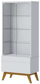 Cristaleira Forma Madeira Branco Acetinado Porta Vidro 166cm - 79083 Sun House