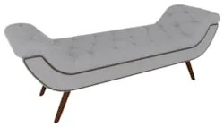Puff Recamier Calçadeira 140cm Pés Palito Madeira Vêneto Z37 Veludo Ci