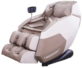 Poltrona de Massagem Elétrica 3D Marvin Reclinação Gravidade Zero Tela LCD PU Bege G94 - Gran Belo