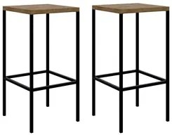 Kit 2 Banquetas Decorativas Altas Estilo Indutrial Steel Quadra 27816