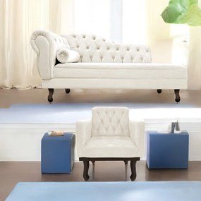 Kit Diva Recamier Diana 130cm Lado Direito e 01 Poltrona Classic Corano - ADJ Decor