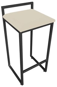 BANQUETA PIETRA SUEDE BEGE BASE PRETO D