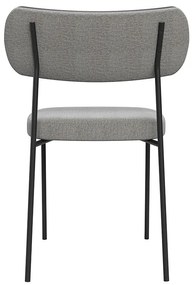 Cadeira de Jantar Base Ferro Nile PU Caramelo/Linho A08 - D'Rossi - Cinza