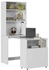 Estante Escrivaninha Para Escritório Home Office Salt Branco Z06 - Mpo