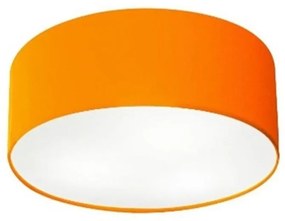 Plafon Cilíndrico Md-3005 Cúpula em Tecido 40x12cm Laranja - Bivolt