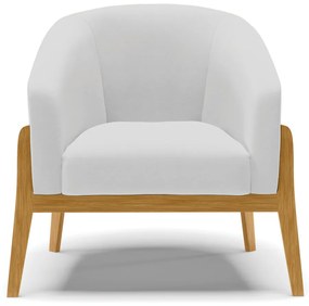 Poltrona Decorativa Base de Madeira Stella Linho D03 - D'Rossi - A05 Cinza