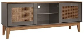 Rack Safira 1.35 Cinza Perola/Noce - Casa D Móveis