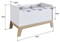 Caixa Organizadora de Brinquedos 3 Nichos 74cm Favo de Mel 010 Branco