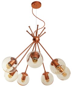 Pendente Palma Ø63X47Cm 7Xg9 / Metal E Globo Ø12Cm | Usina 16735/7 (ND-B - Nude Brilho, FOSCO)