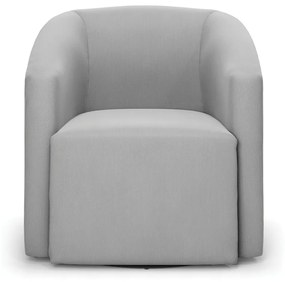 Poltrona Decorativa Base Giratória Stella Max Suede D03 - D'Rossi - Cinza