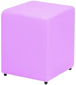 Puff Quadrado Box Couro 45X35Cm Ecológico Orthovida (Rosa)