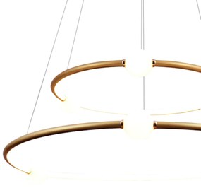 Pendente Nébula Ø87Cm / Ø64Cm Led 80W 3000K Bivolt / Anel Duplo | Bell...