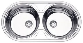 Cuba de Sobrepor Tramontina Luna Duo 2C 36 BS em Aço Inox Alto Brilho 84 x 44 cm